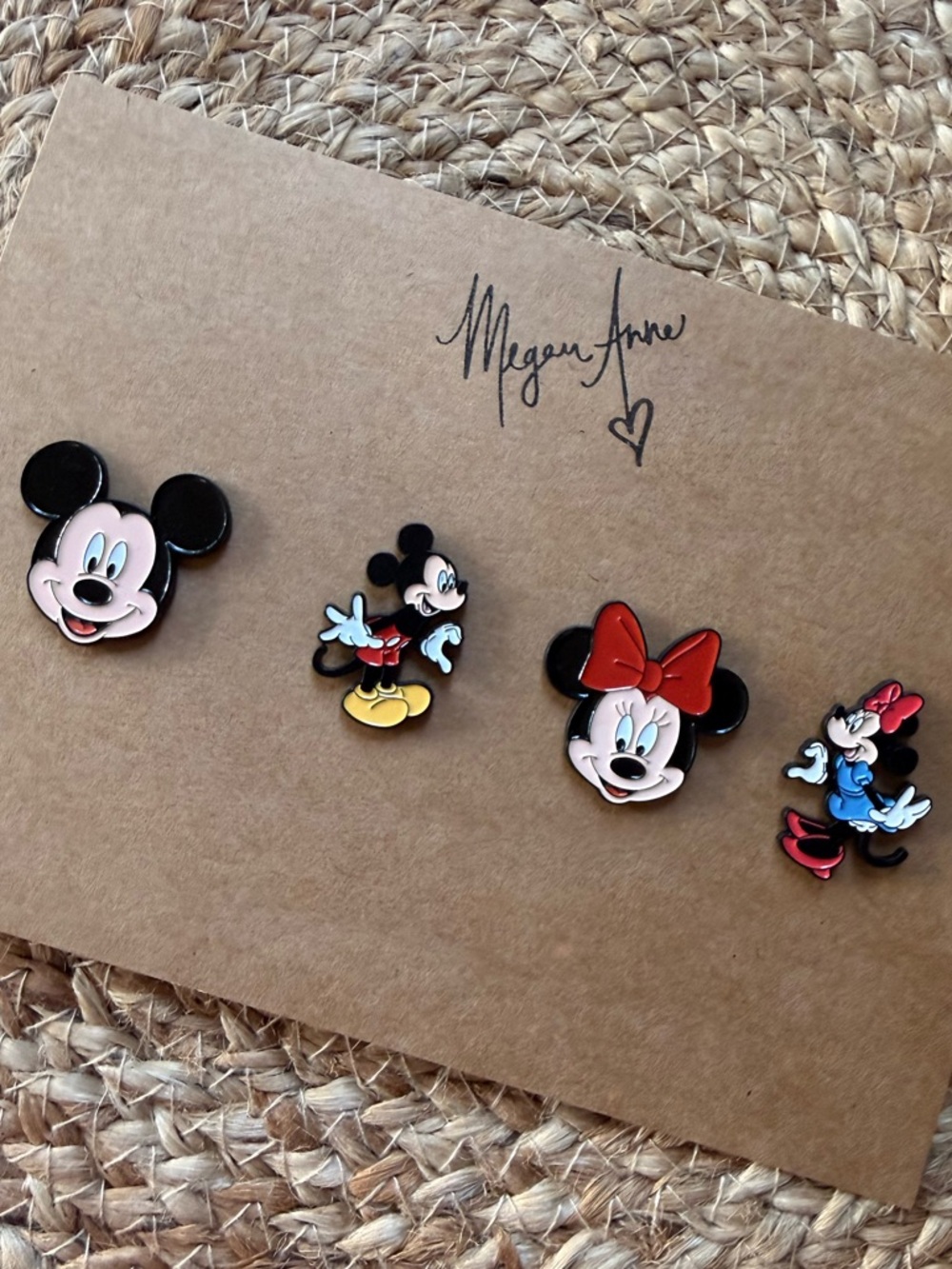 Disney Character Enamel Pin Set with Red & Black Accents